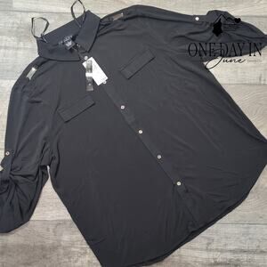 Grace Half Sleeve Button Front Blouse Size XL